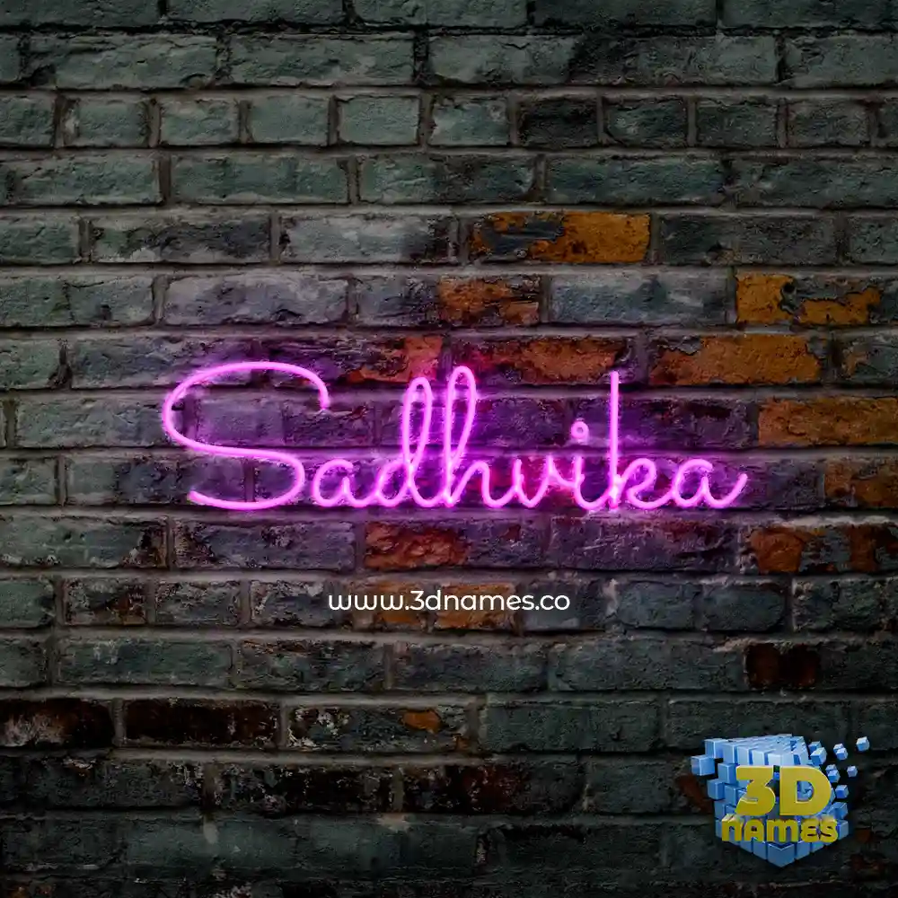 sadhvika in Pink Neon style - 3D name wallpaper