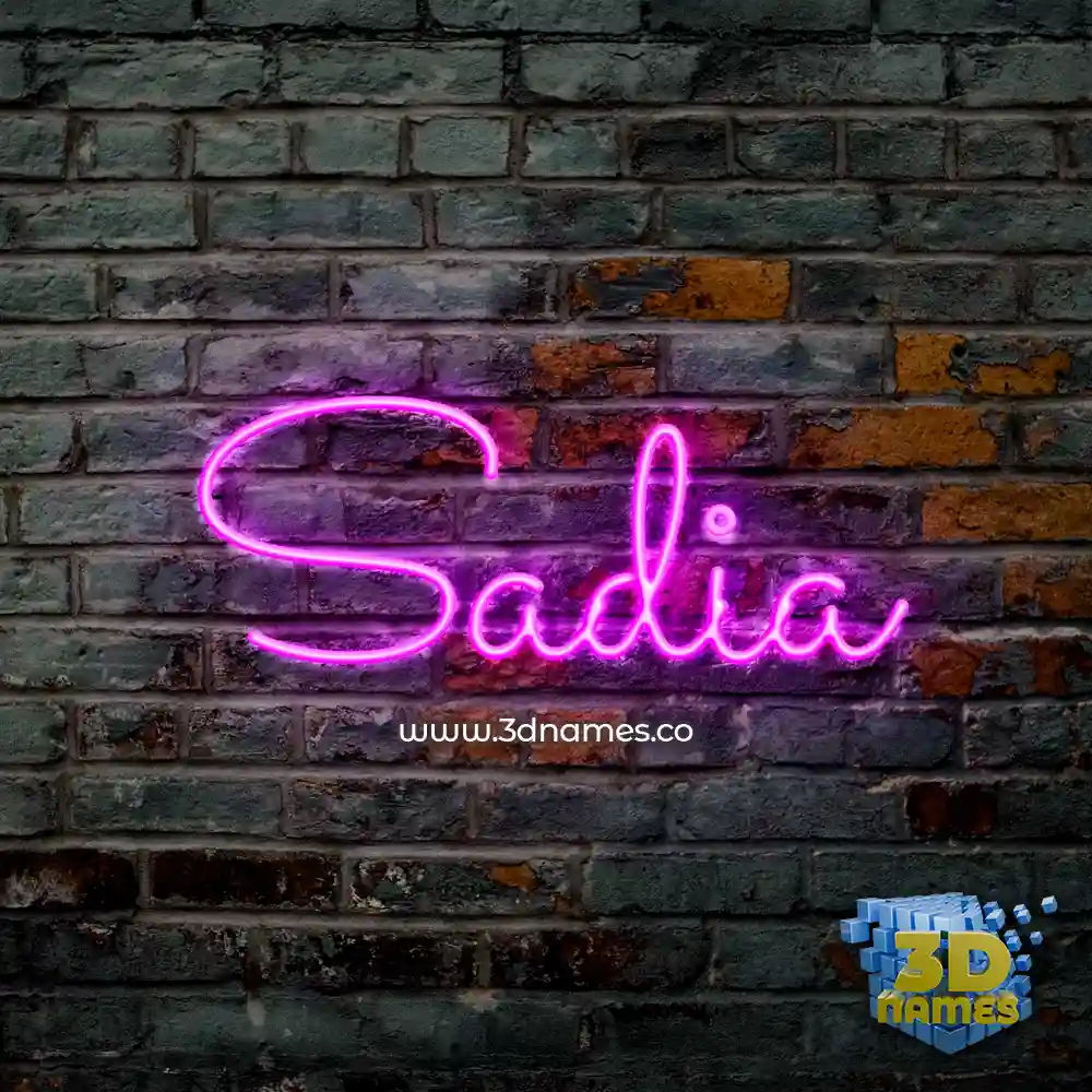 sadia in Pink Neon style - 3D name wallpaper