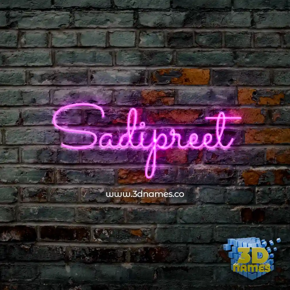 sadipreet in Pink Neon style - 3D name wallpaper
