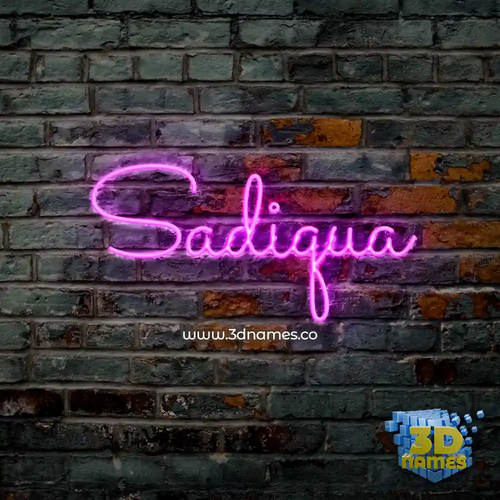 sadiqua in Pink Neon style - 3D name wallpaper