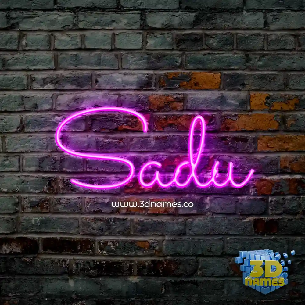 sadu in Pink Neon style - 3D name wallpaper