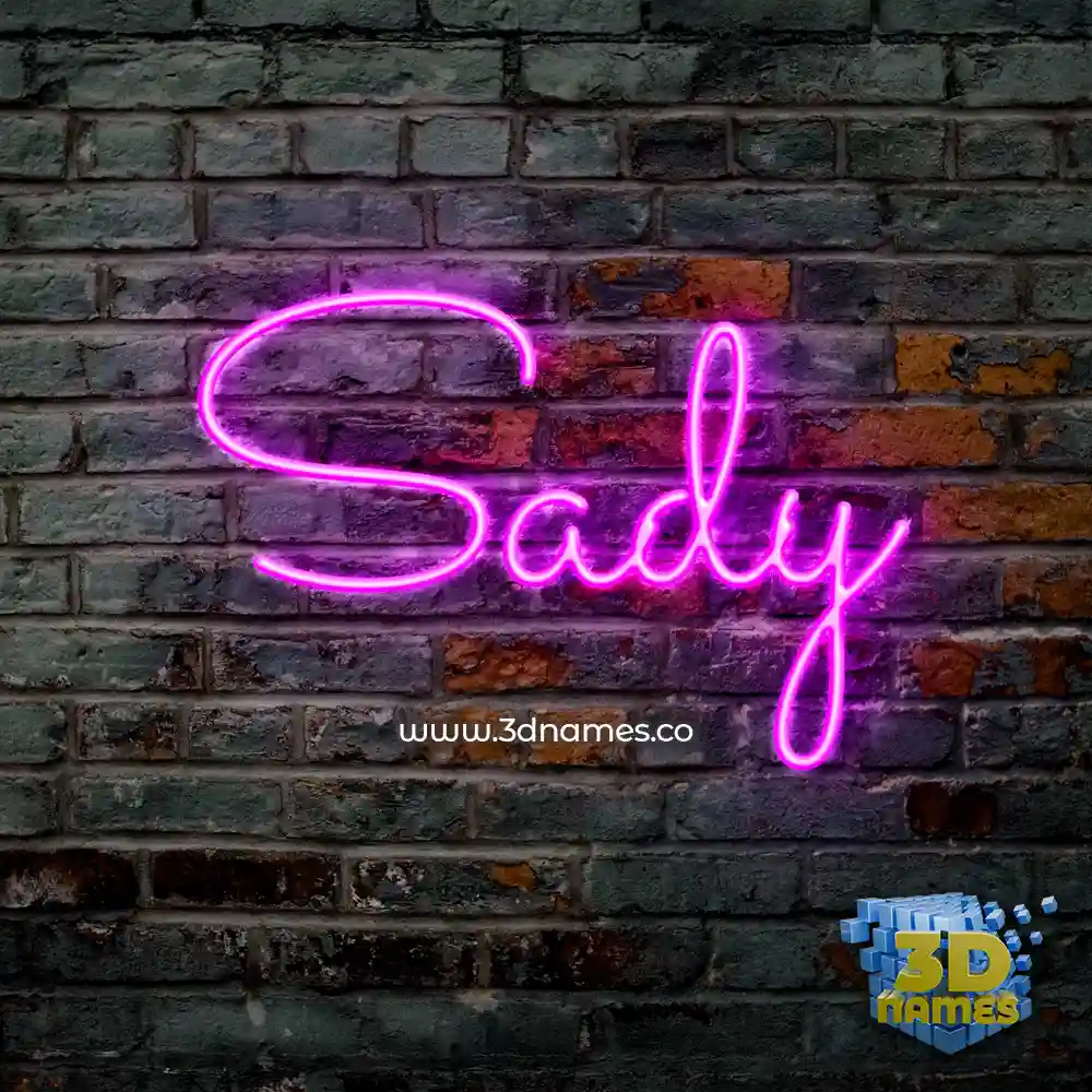 sady in Pink Neon style - 3D name wallpaper