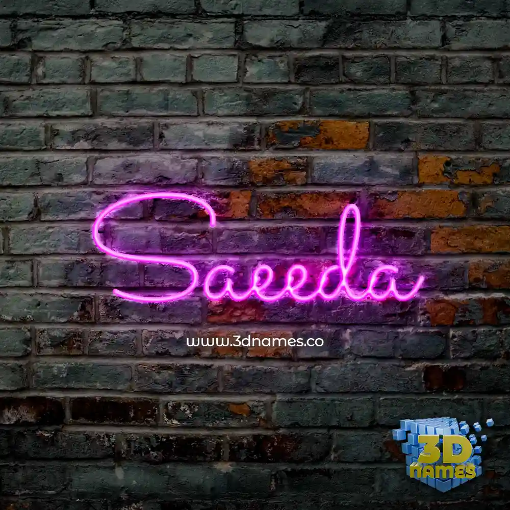 saeeda in Pink Neon style - 3D name wallpaper