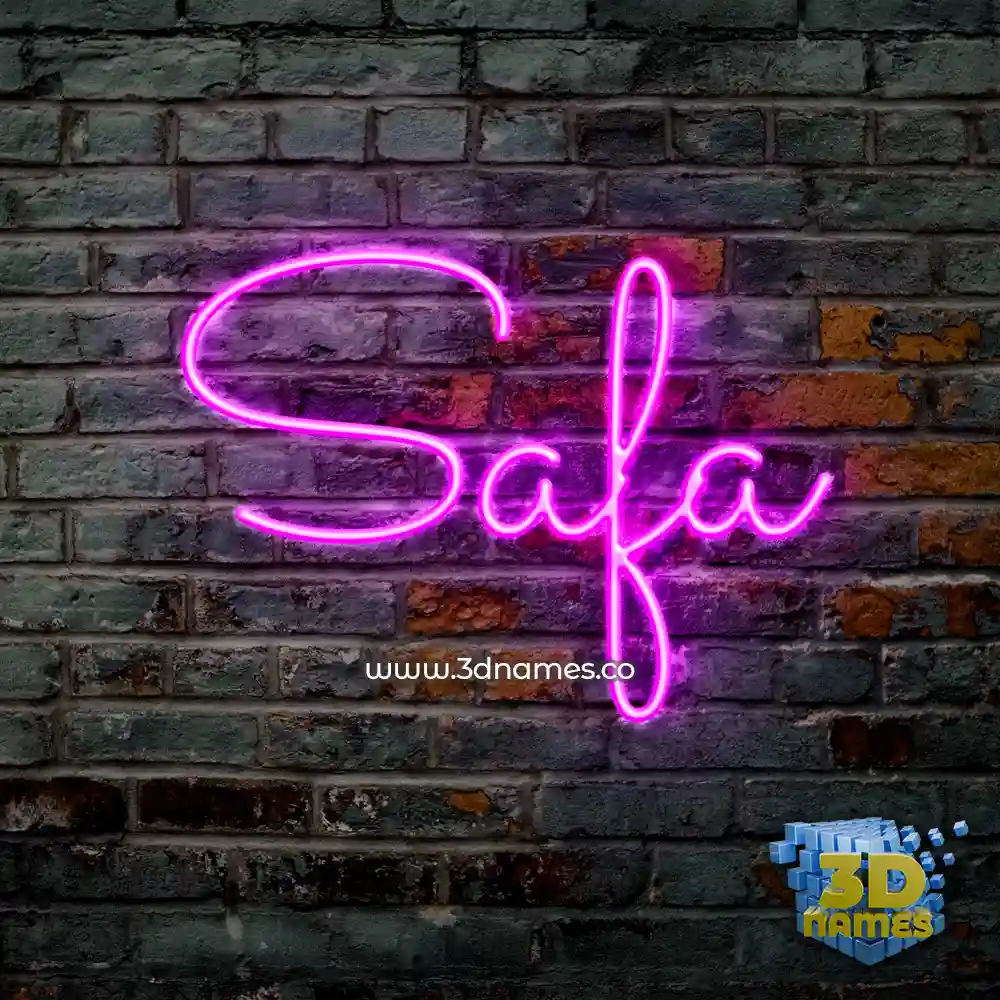 safa in Pink Neon style - 3D name wallpaper