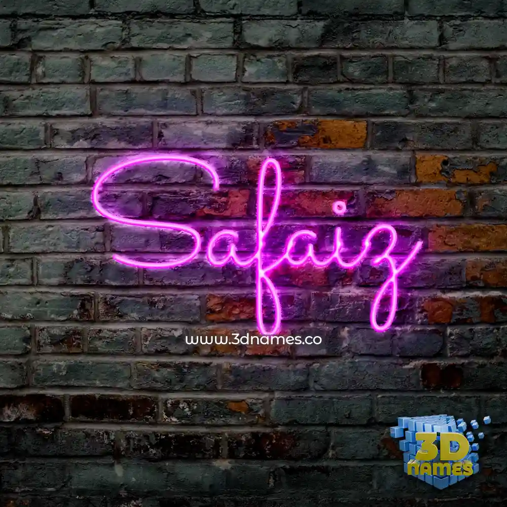 safaiz in Pink Neon style - 3D name wallpaper