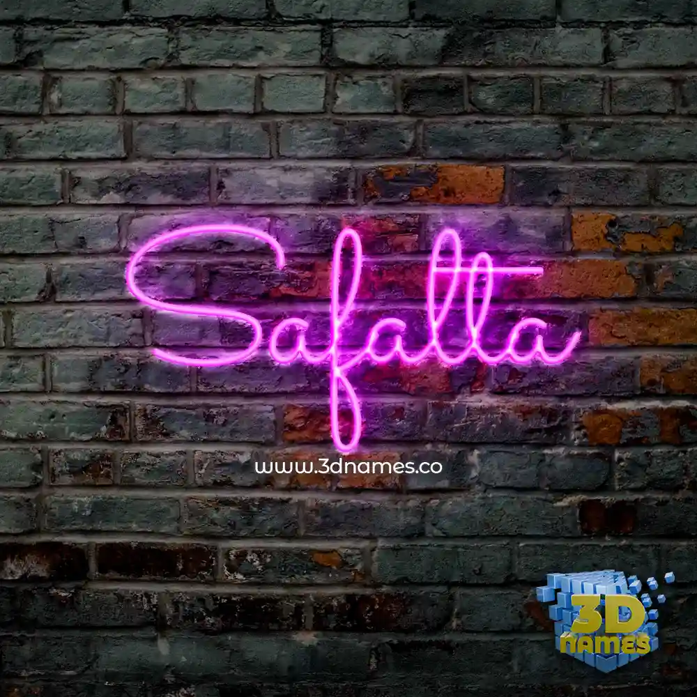 safalta in Pink Neon style - 3D name wallpaper