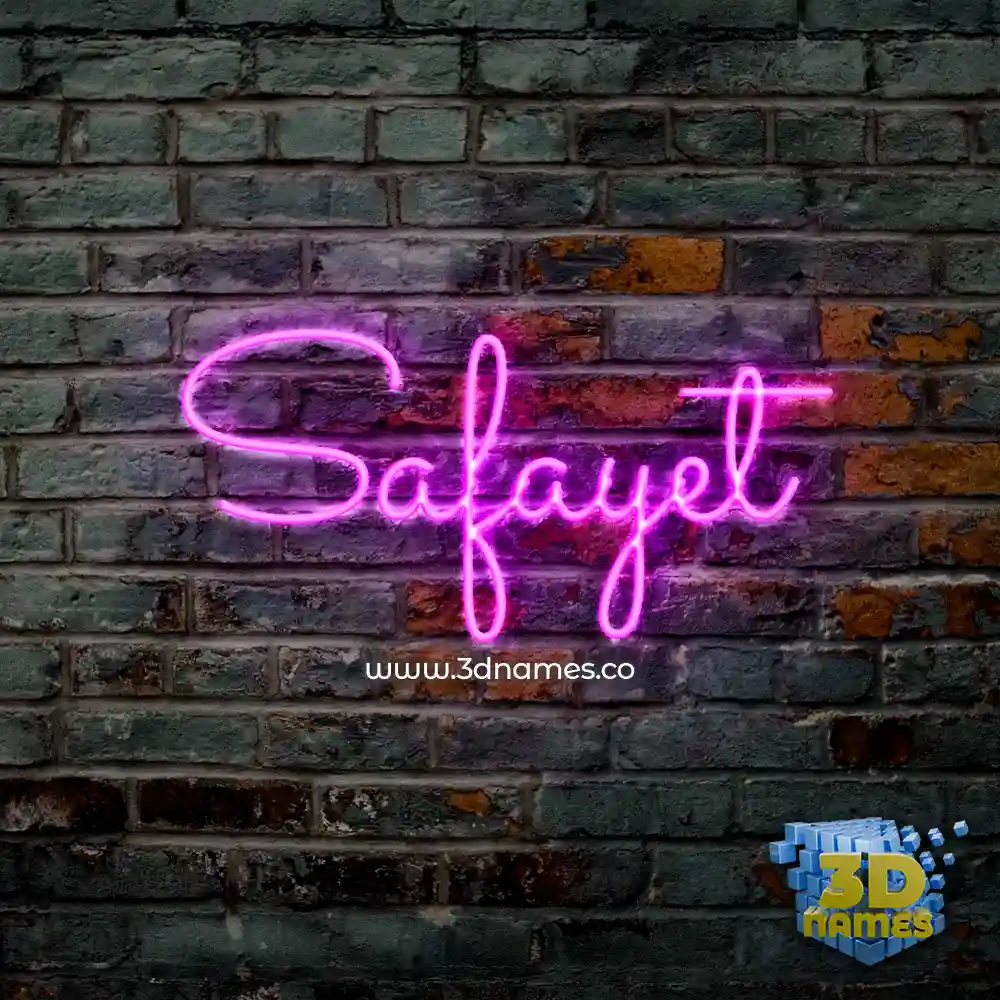 safayet in Pink Neon style - 3D name wallpaper
