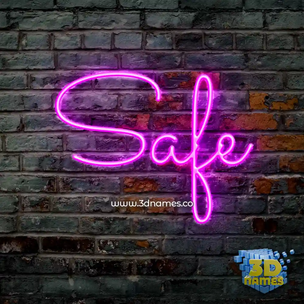 safe in Pink Neon style - 3D name wallpaper