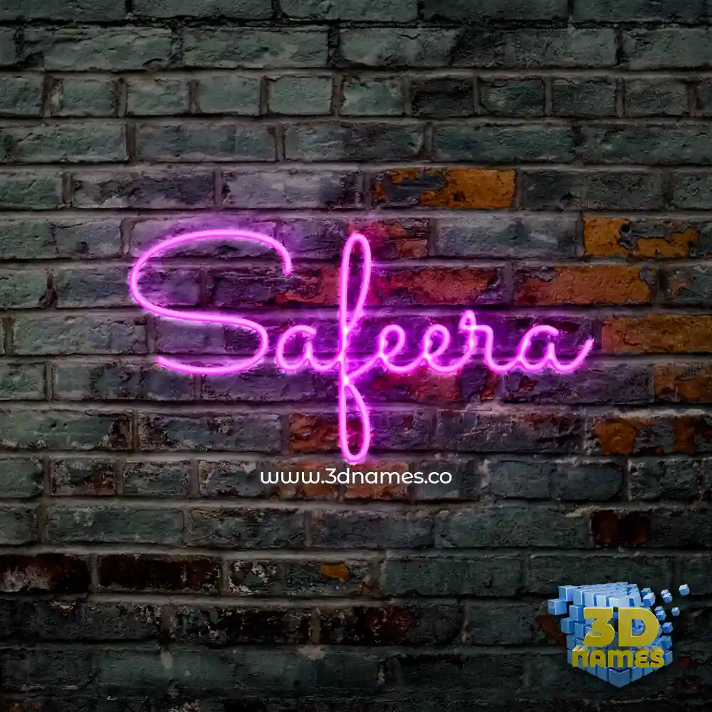 safeera in Pink Neon style - 3D name wallpaper
