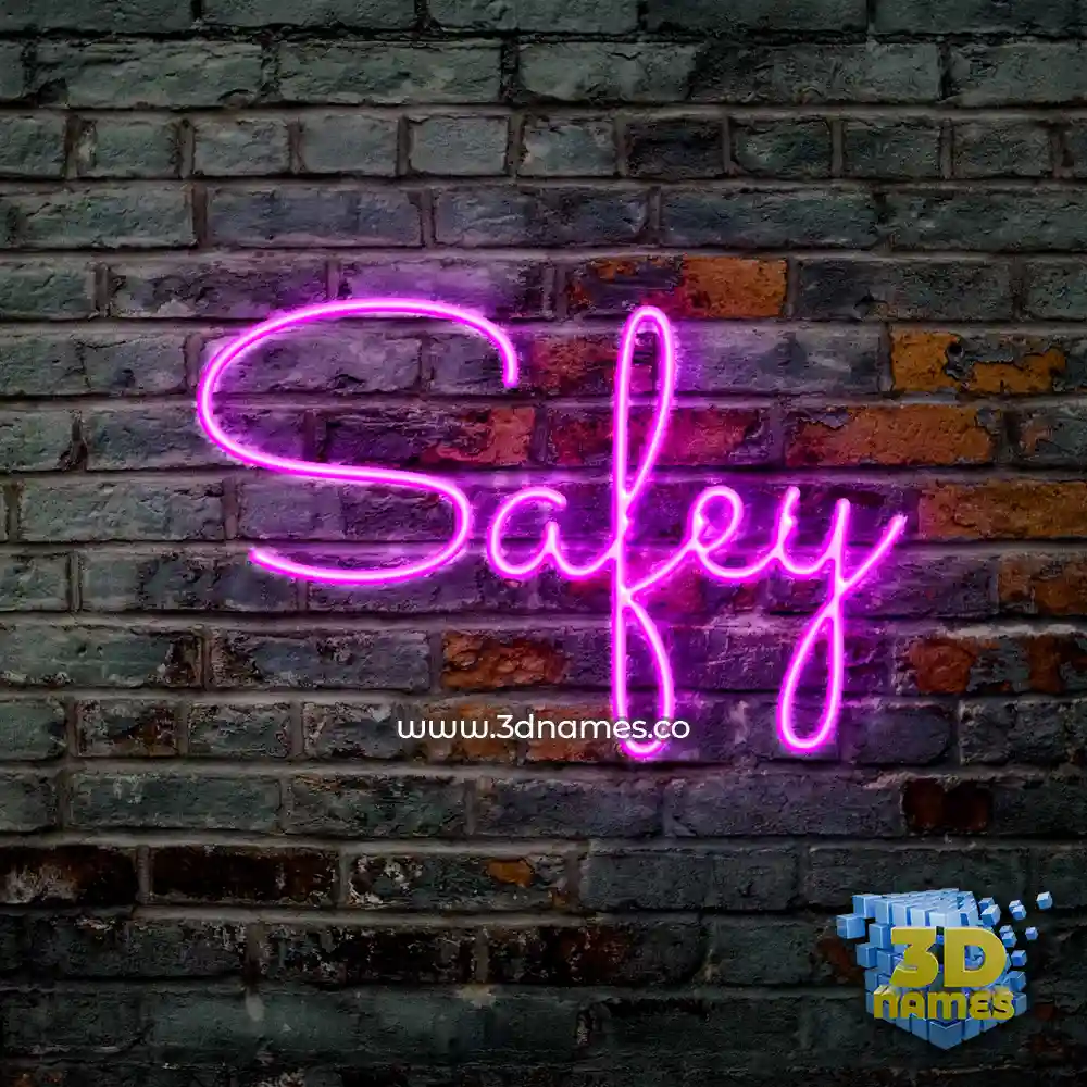 safey in Pink Neon style - 3D name wallpaper