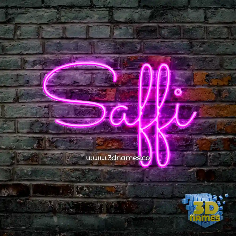 saffi in Pink Neon style - 3D name wallpaper