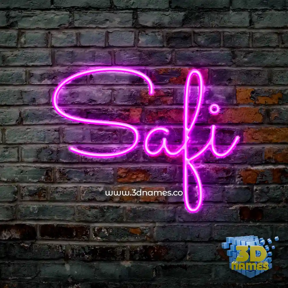 safi in Pink Neon style - 3D name wallpaper