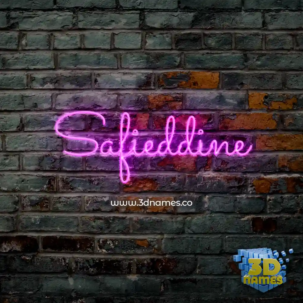 safieddine in Pink Neon style - 3D name wallpaper