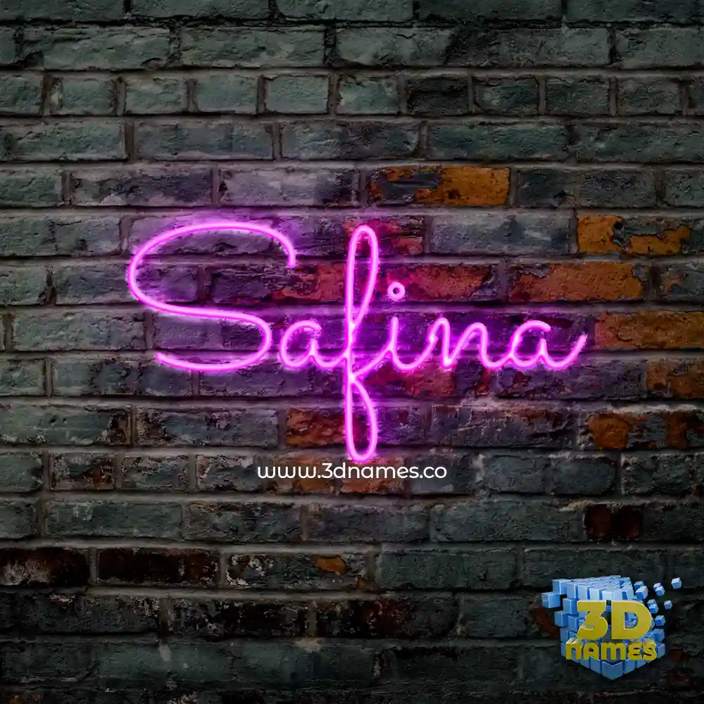 safina in Pink Neon style - 3D name wallpaper