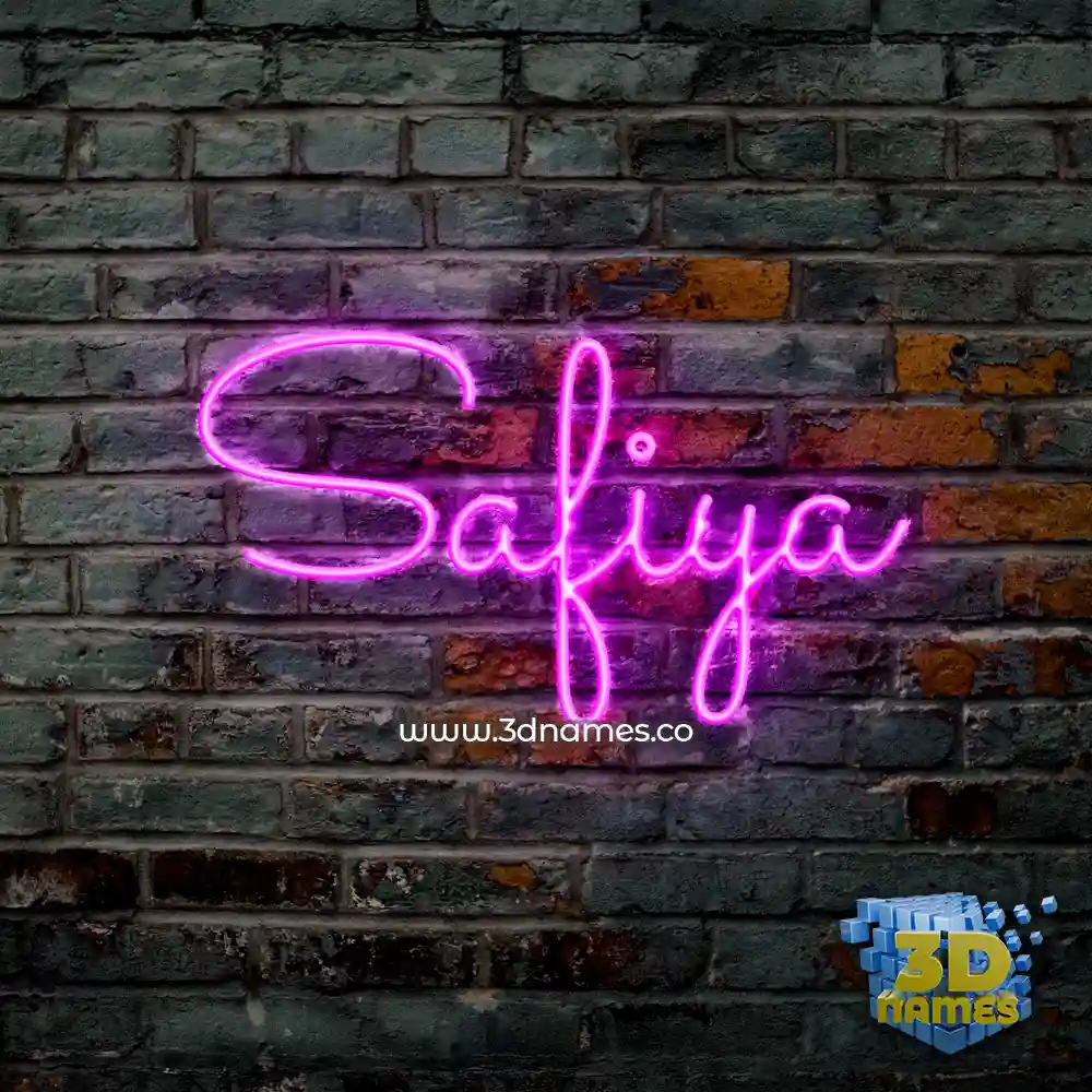 safiya in Pink Neon style - 3D name wallpaper