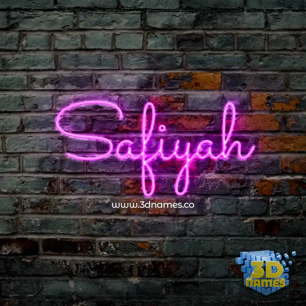 safiyah in Pink Neon style - 3D name wallpaper