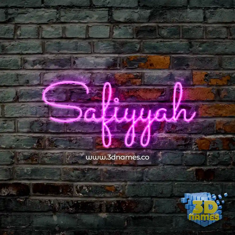 safiyyah in Pink Neon style - 3D name wallpaper
