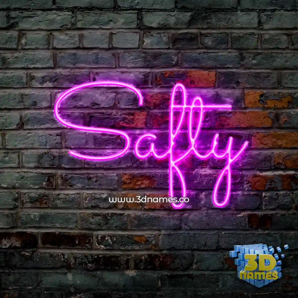 safty in Pink Neon style - 3D name wallpaper