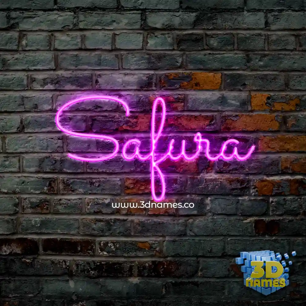 safura in Pink Neon style - 3D name wallpaper