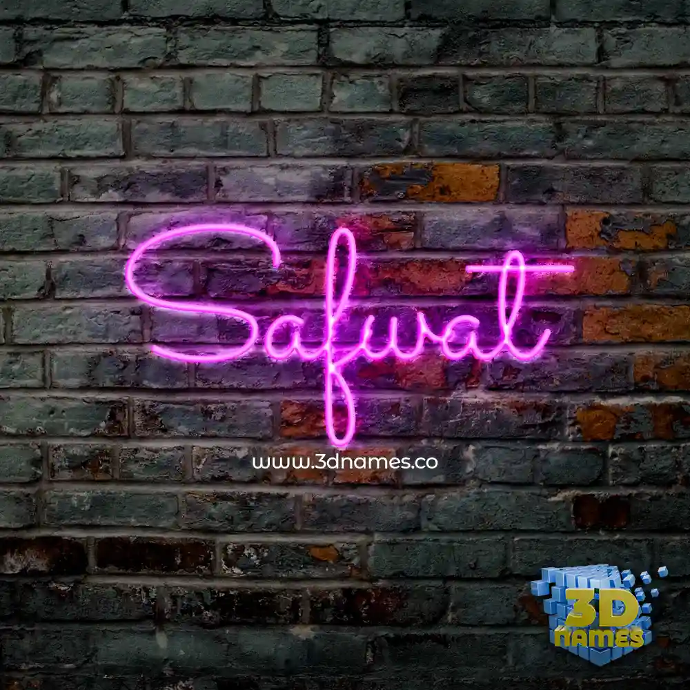 safwat in Pink Neon style - 3D name wallpaper