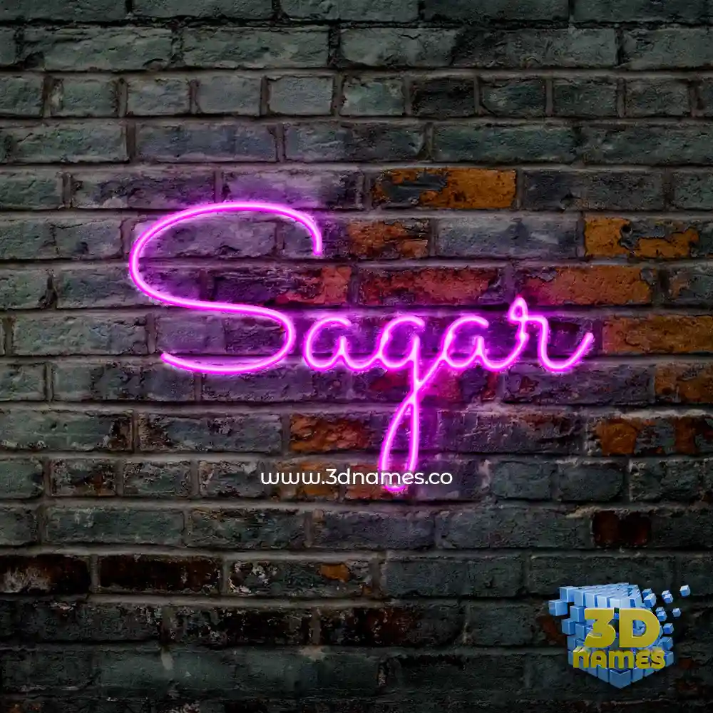 sagar in Pink Neon style - 3D name wallpaper
