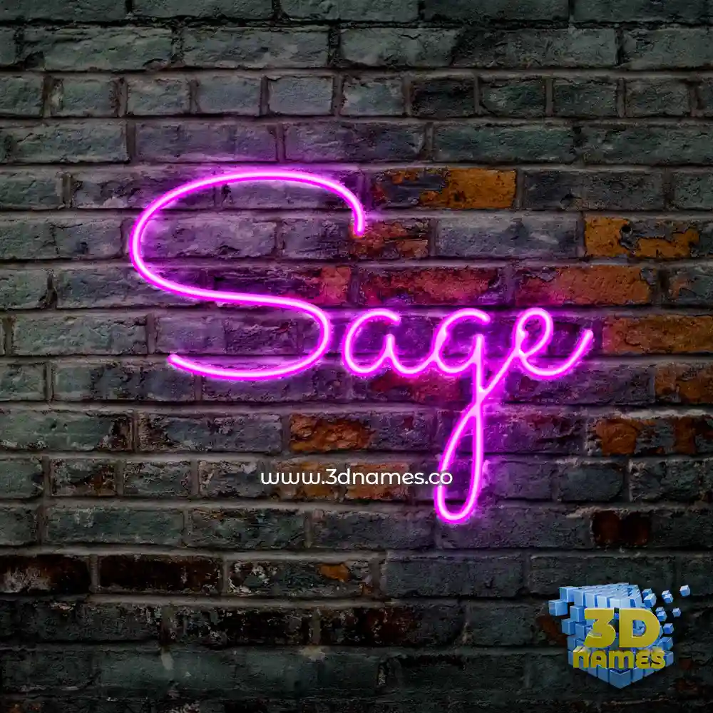 sage in Pink Neon style - 3D name wallpaper