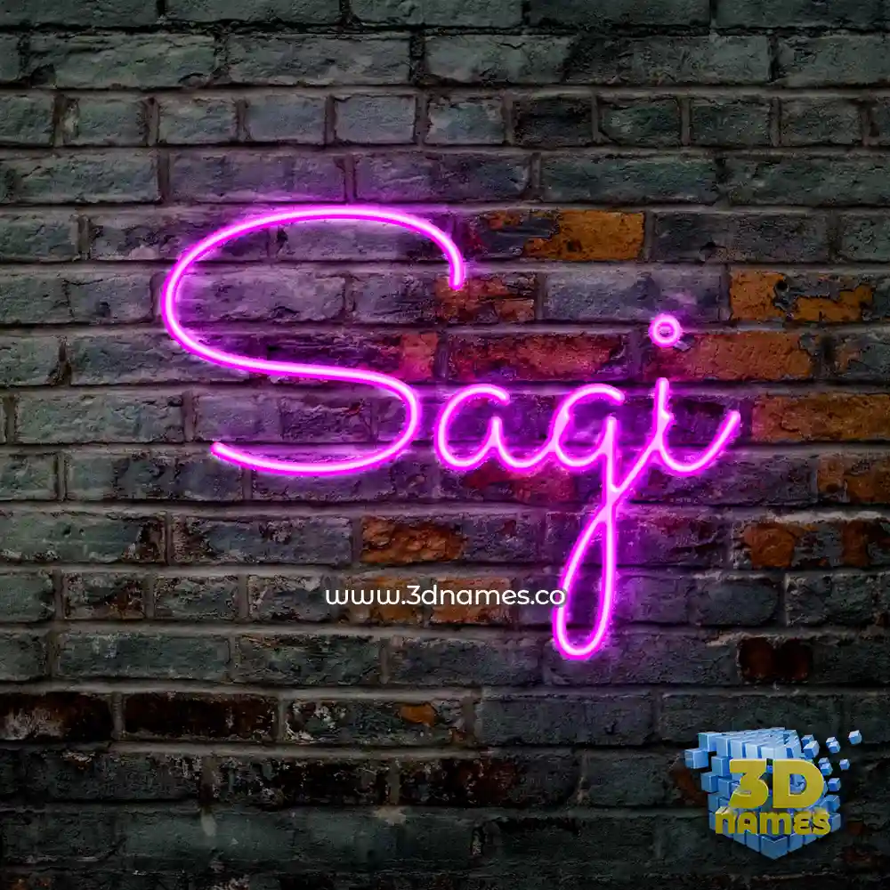 sagi in Pink Neon style - 3D name wallpaper