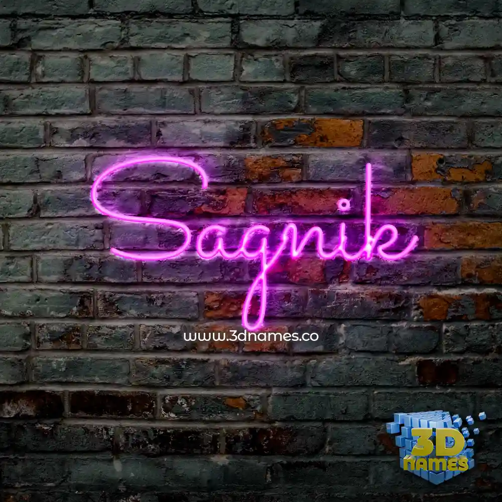 sagnik in Pink Neon style - 3D name wallpaper