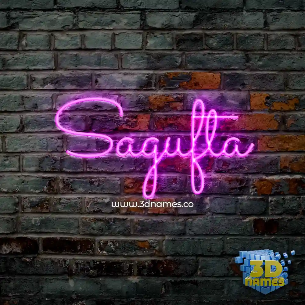sagufta in Pink Neon style - 3D name wallpaper