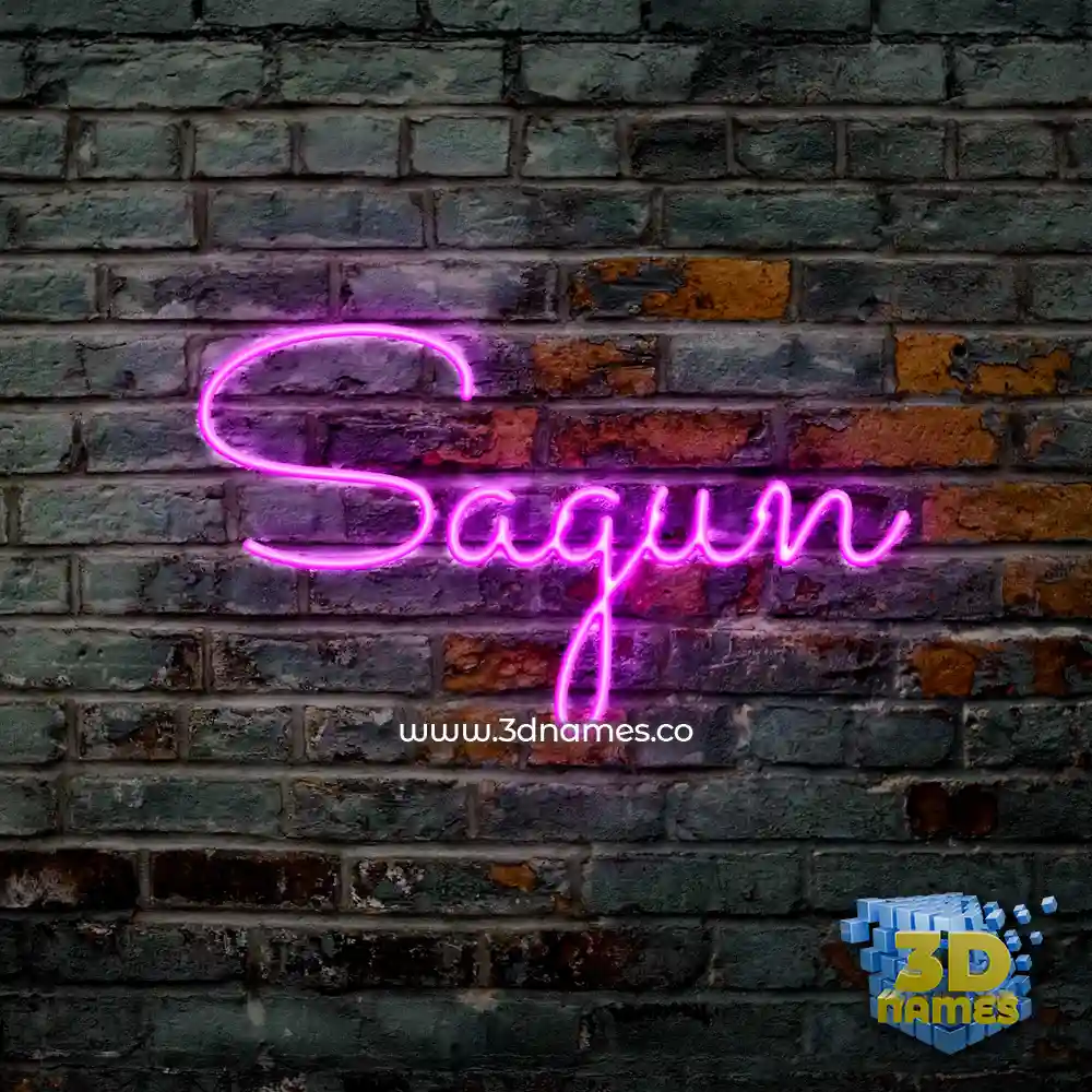 sagun in Pink Neon style - 3D name wallpaper