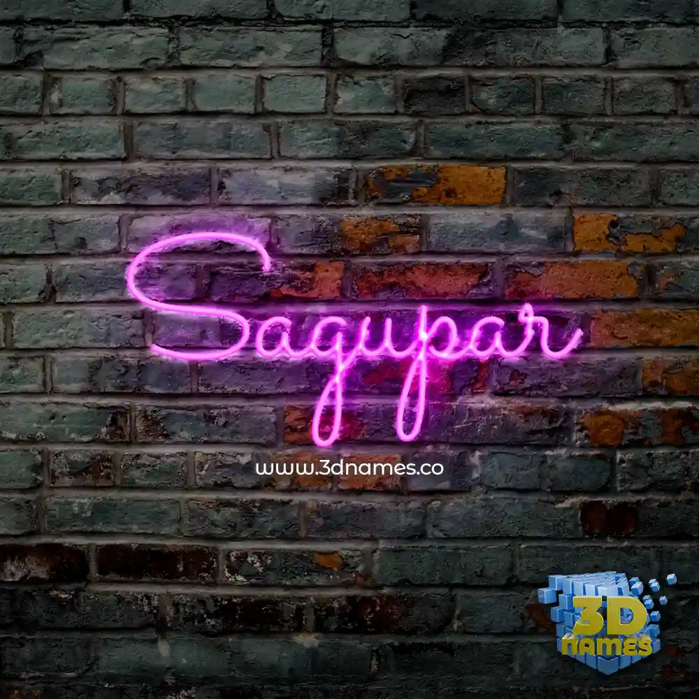 sagupar in Pink Neon style - 3D name wallpaper