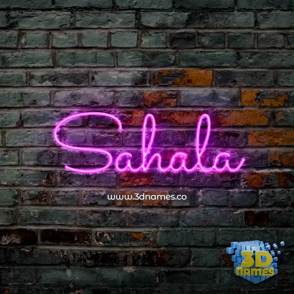 sahala in Pink Neon style - 3D name wallpaper