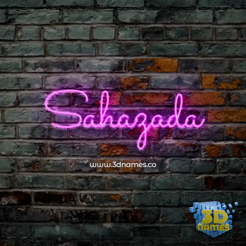 sahazada in Pink Neon style - 3D name wallpaper