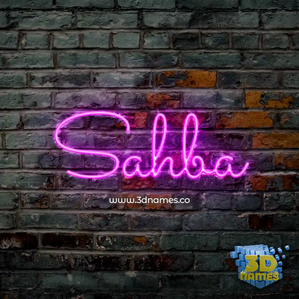 sahba in Pink Neon style - 3D name wallpaper
