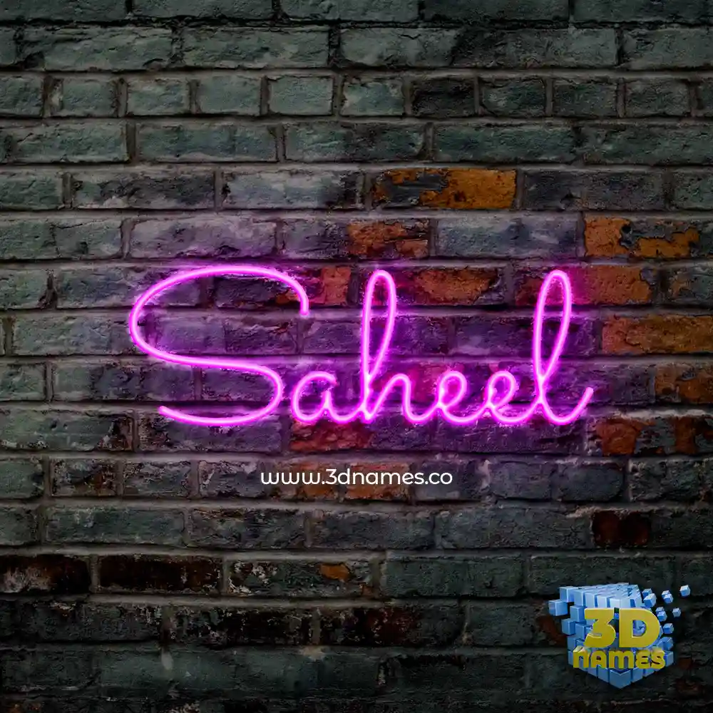 saheel in Pink Neon style - 3D name wallpaper