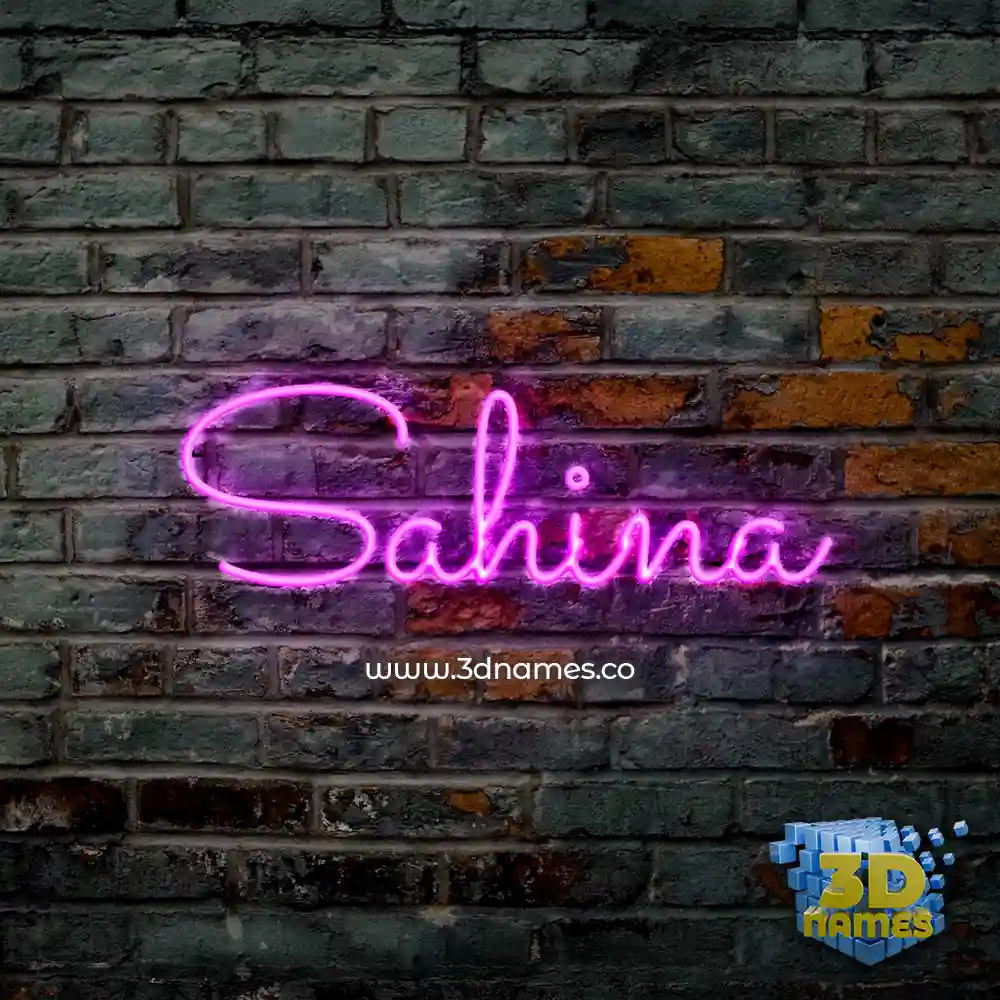 sahina in Pink Neon style - 3D name wallpaper