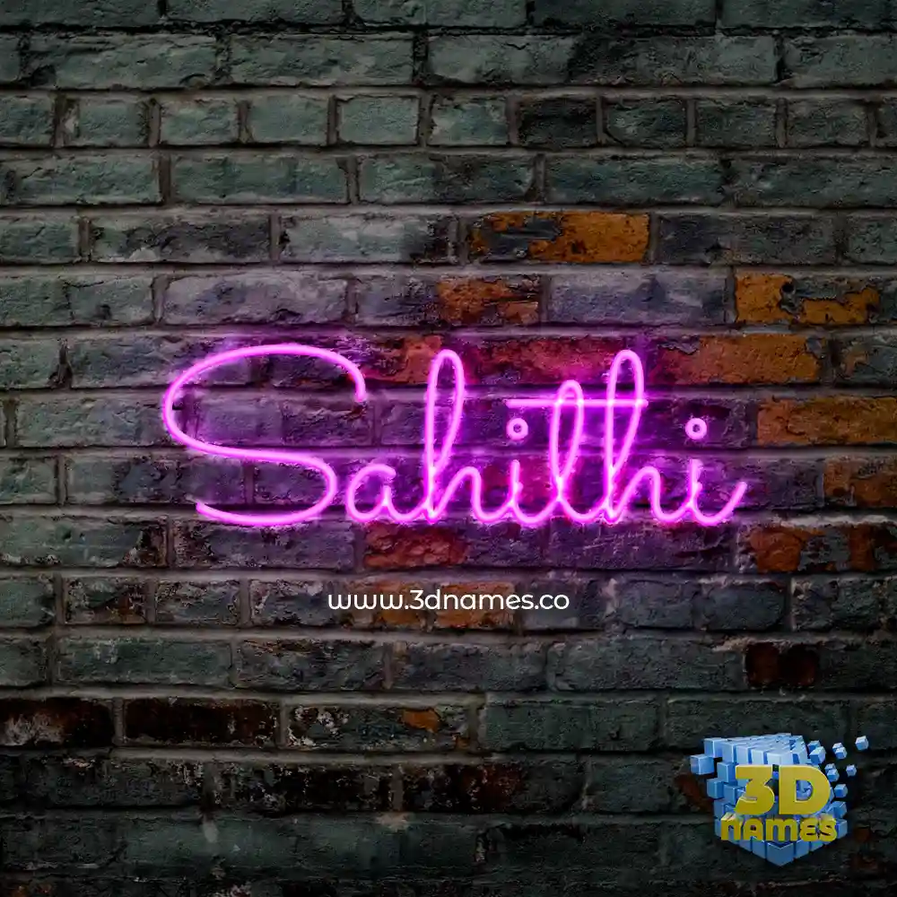 sahithi in Pink Neon style - 3D name wallpaper