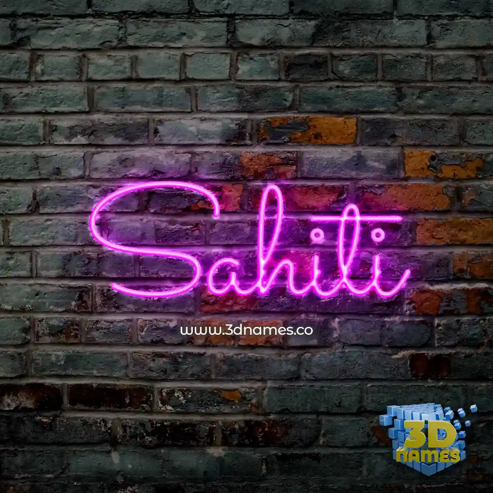 sahiti in Pink Neon style - 3D name wallpaper