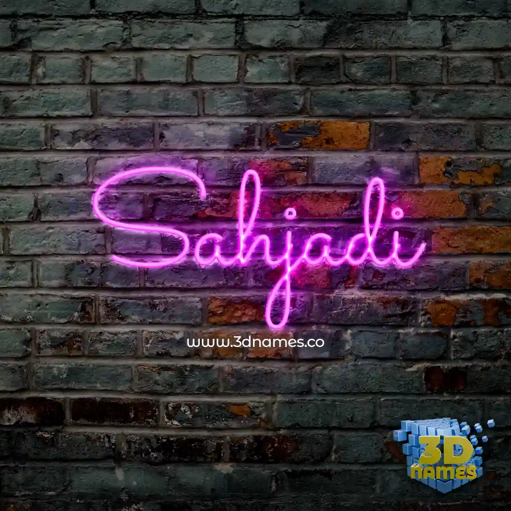 sahjadi in Pink Neon style - 3D name wallpaper