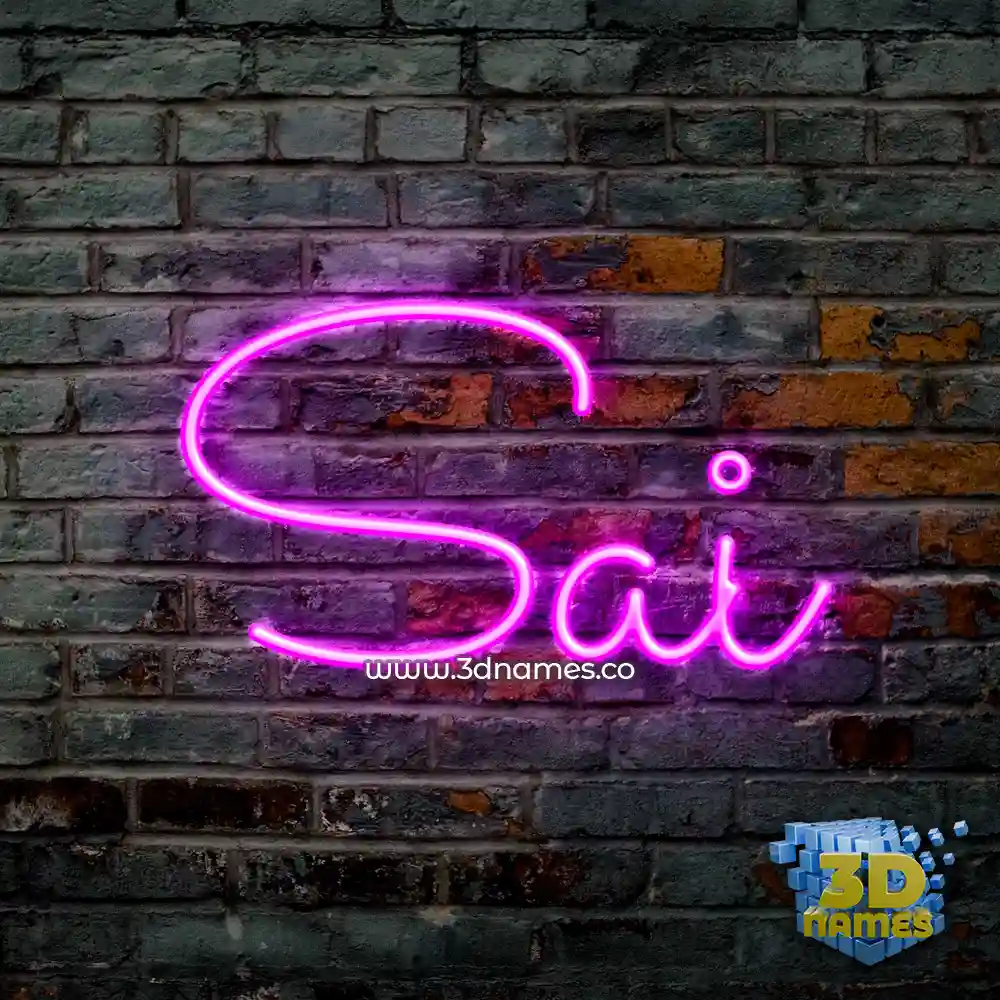 sai in Pink Neon style - 3D name wallpaper