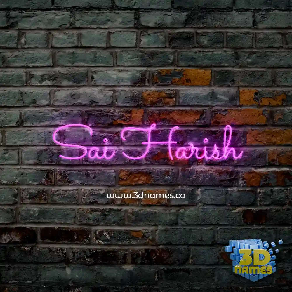 sai harish in Pink Neon style - 3D name wallpaper