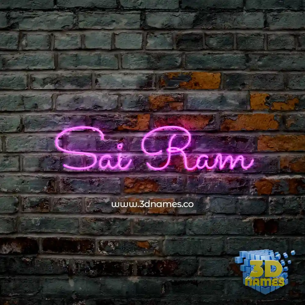 sai ram in Pink Neon style - 3D name wallpaper