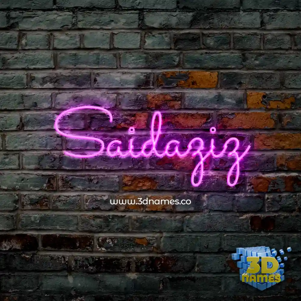 saidaziz in Pink Neon style - 3D name wallpaper