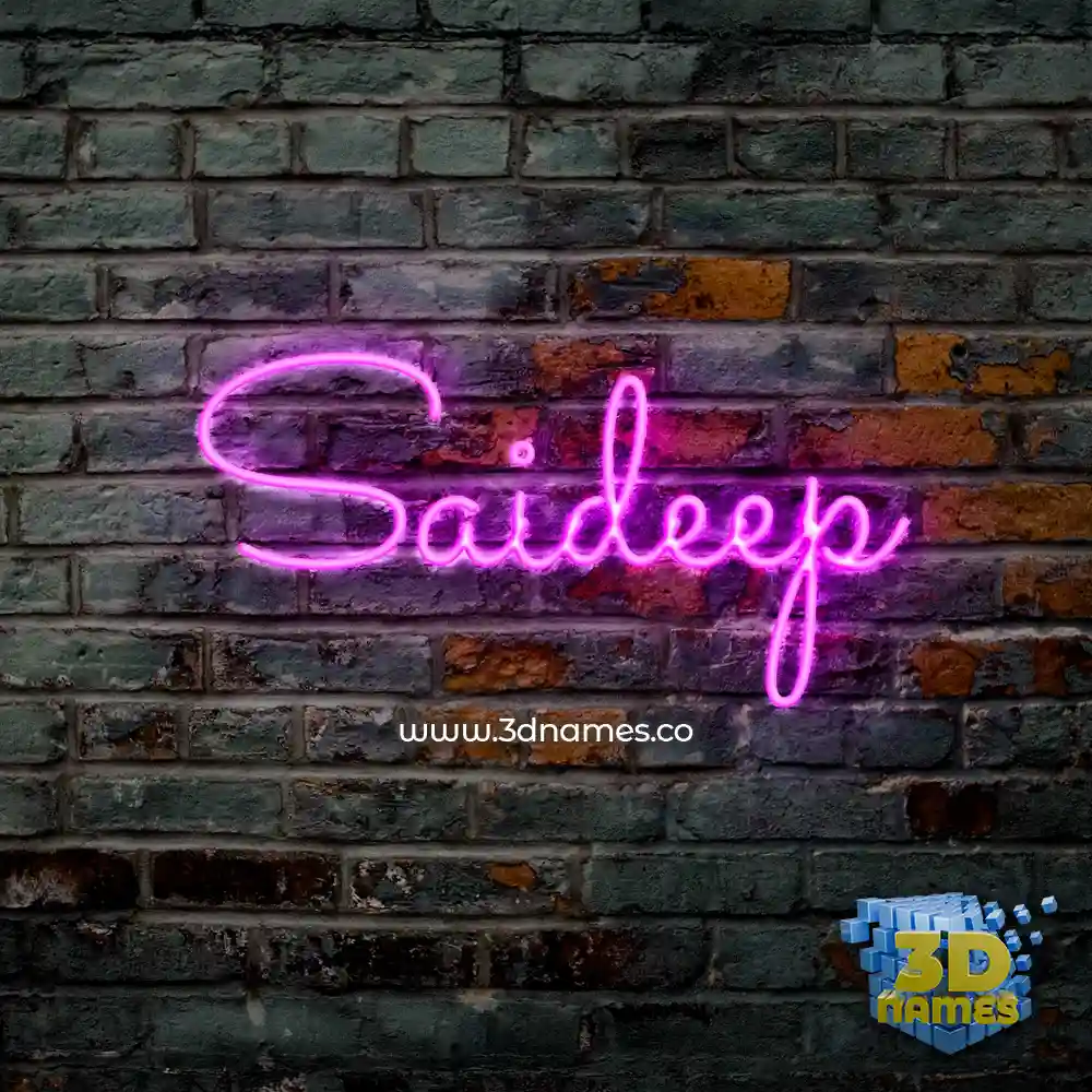 saideep in Pink Neon style - 3D name wallpaper