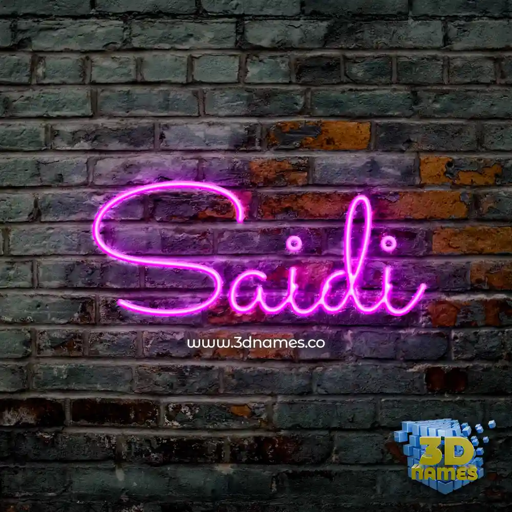 saidi in Pink Neon style - 3D name wallpaper