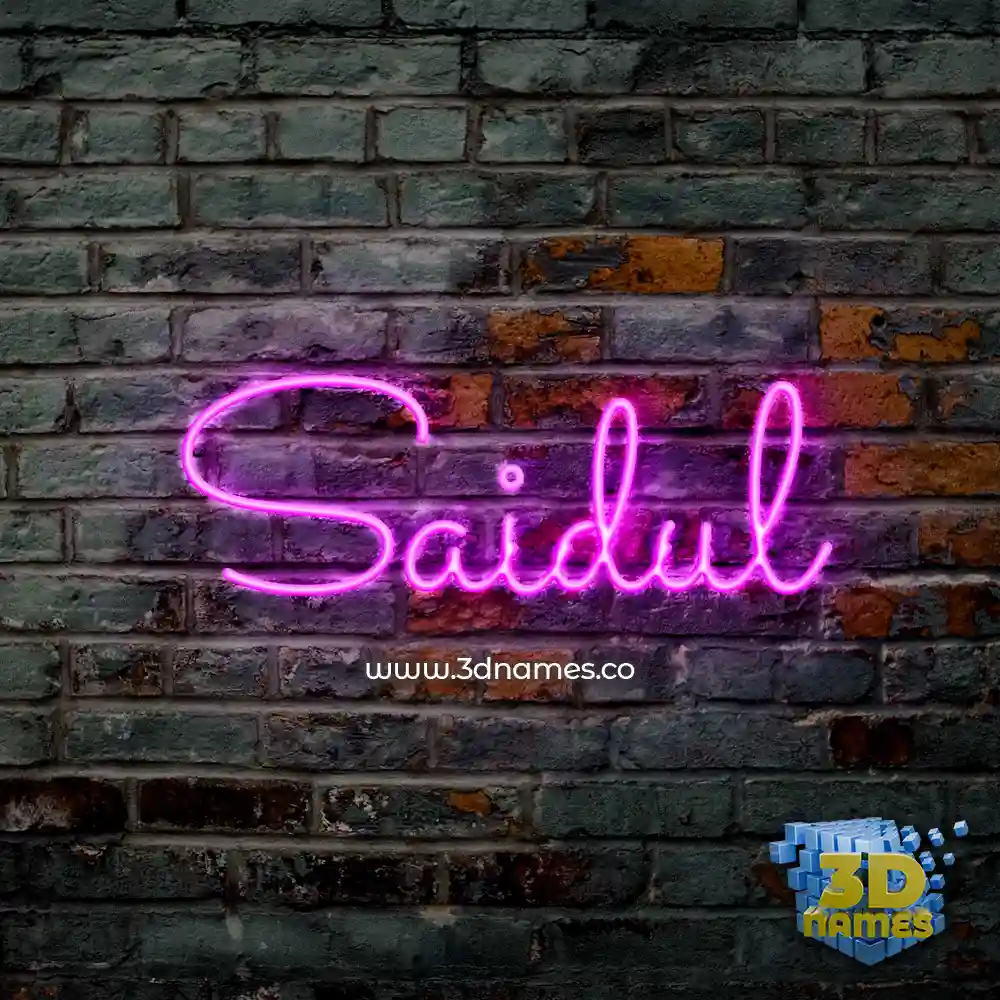 saidul in Pink Neon style - 3D name wallpaper