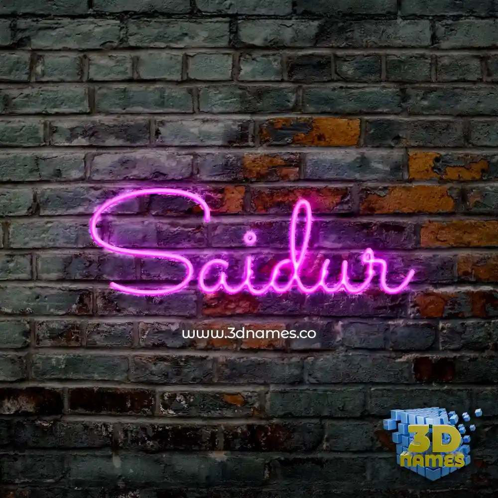 saidur in Pink Neon style - 3D name wallpaper