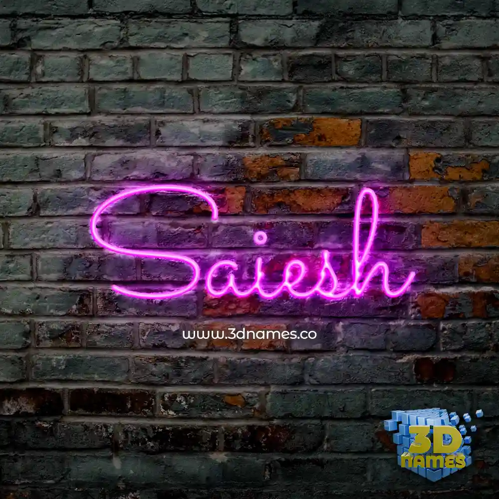 saiesh in Pink Neon style - 3D name wallpaper