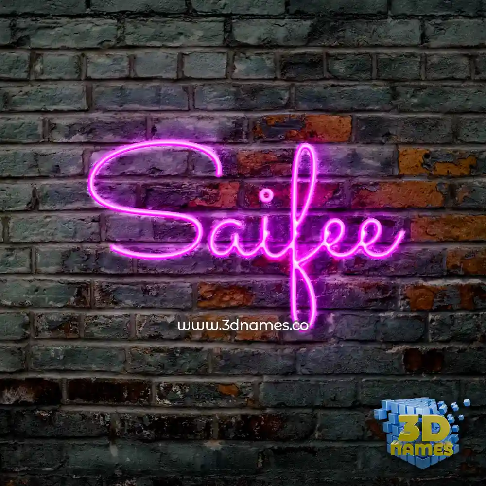saifee in Pink Neon style - 3D name wallpaper