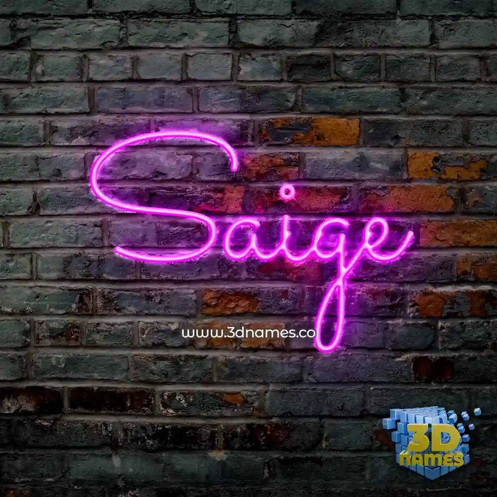 saige in Pink Neon style - 3D name wallpaper
